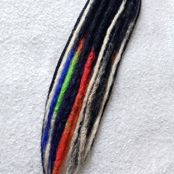 Black colorful rainbow ombre Loc extensions - Picture 1 of 10